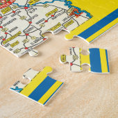 Arkansas  Road Map Briefkaart Legpuzzel (Zijkant)