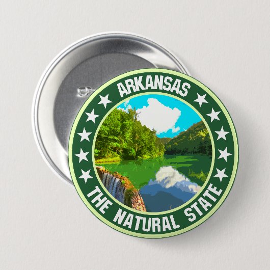Arkansas Ronde Button 7,6 Cm (Voorkant /achterkant)