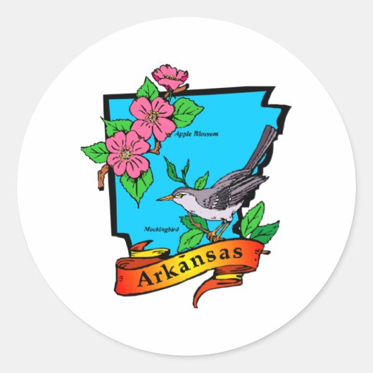 Arkansas Ronde Sticker (Voorkant)