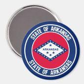 Arkansas Round Emblem Magneet (Voorkant / Achterkant)