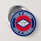 Arkansas Round Emblem Ronde Button 7,6 Cm (Voorkant /achterkant)