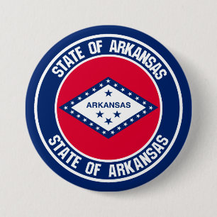 Arkansas Round Emblem Ronde Button 7,6 Cm