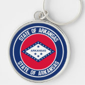 Arkansas Round Emblem Sleutelhanger (Voorkant)