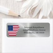 Arkansas Silver American Flag Patriotic Etiket (Insitu)