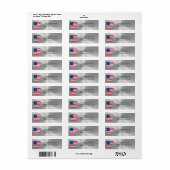 Arkansas Silver American Flag Patriotic Etiket (Full Sheet)