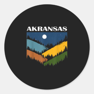 Arkansas Souvenir Hiking Mountains Night Sky Ronde Sticker