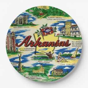 Arkansas Staat Feestplaten Papieren Bordje