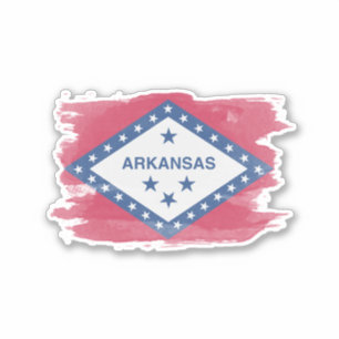Arkansas staat onder de vlag borstelslag, Arkansas Sticker