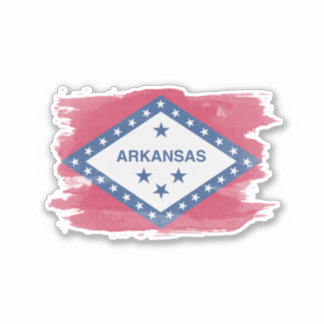 Arkansas staat onder de vlag borstelslag, Arkansas Sticker