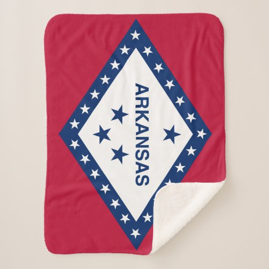 Arkansas Staat Vlag Print Patriottisch Sherpa Deken (Voorkant)