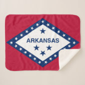 Arkansas Staat Vlag Print Patriottisch Sherpa Deken (Voorkant (horizontaal))