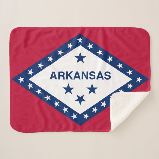 Arkansas Staat Vlag Print Patriottisch Sherpa Deken (Voorkant (horizontaal))