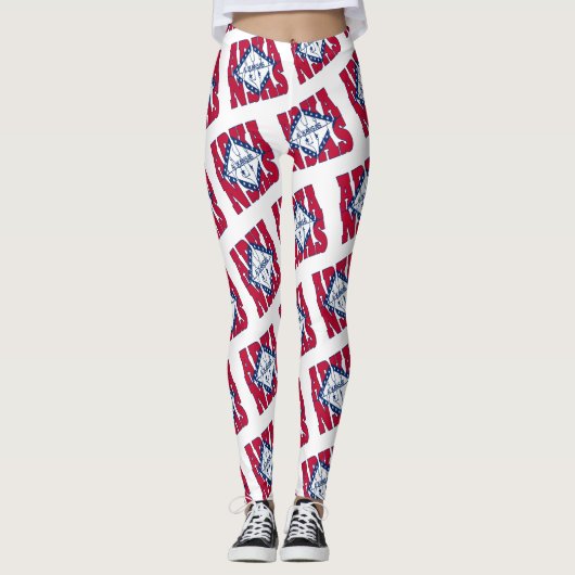 Arkansas staat vlag tekstpatroon leggings (Voorkant)