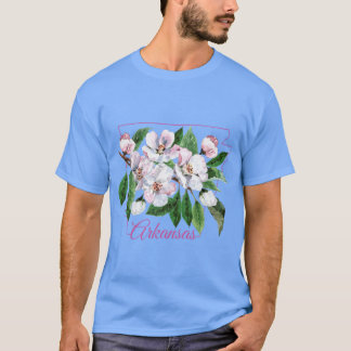 Arkansas State Apple Blossom Flower Watercolor Sti T-shirt