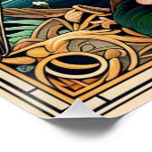 Arkansas State Flower en Bird Design Blauw Rood Perfect Poster (Hoek)