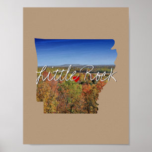 Arkansas State Photo insert and town name Poster