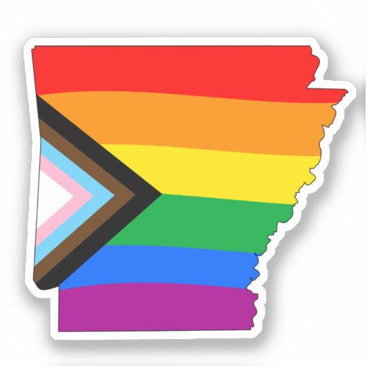 Arkansas State Pride LGBTQ Progress Pride Sticker (Voorkant)