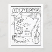 Arkansas State Shape and Facts Kleurplaat Flyer (Voorkant)