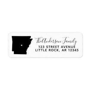 Arkansas State Simple Modern Black Return-adres Etiket