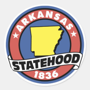 Arkansas Statehood Gifts and T - shirts Ronde Sticker