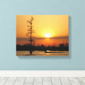 Arkansas Sunrise op Millwood Lake Canvas Afdruk (Insitu (Houten vloer))