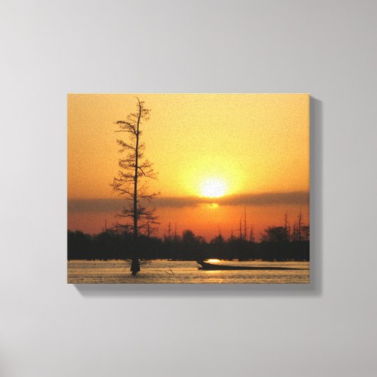 Arkansas Sunrise op Millwood Lake Canvas Afdruk (Voorkant)