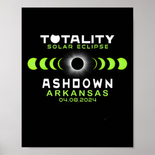 Arkansas Totale Zonsverduistering 2024 Poster
