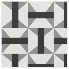 Arkansas Traveler Patchwork Design in B&W Stof