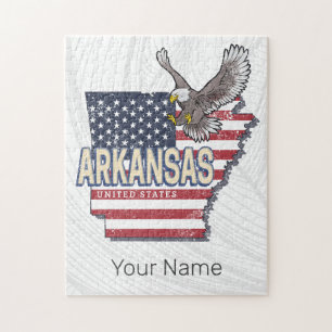 Arkansas Verenigde Staten Retro Kaart Verenigde S Legpuzzel