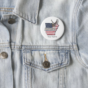 Arkansas Verenigde Staten Retro Kaart Verenigde S Ronde Button 5,7 Cm