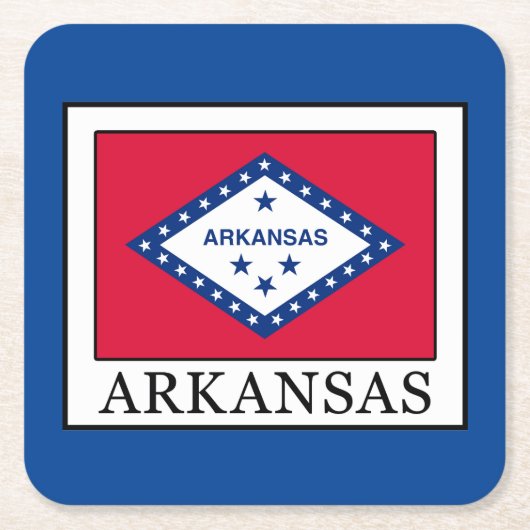 Arkansas Vierkante Kartonnen Onderzetter (Voorkant)