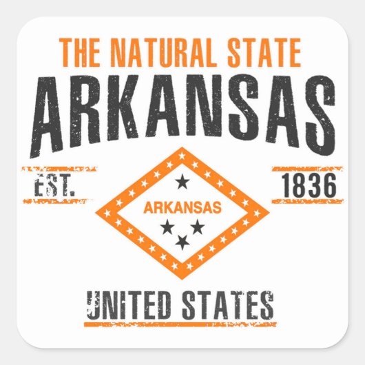 Arkansas Vierkante Sticker (Voorkant)