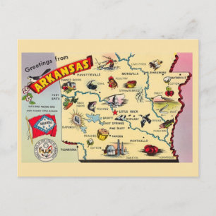 Arkansas Vintage Kaart Ansichtkaart