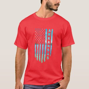 Arkansas Vissen Amerikaanse vlag T-shirt