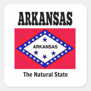 Arkansas vlag, Natuurlijke Staat Vierkante Sticker