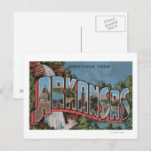 Arkansas (watervalscène) — grote letterscènes briefkaart (Voorkant / Achterkant)