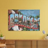 Arkansas (watervalscène) — grote letterscènes canvas afdruk (Insitu (Woonkamer))