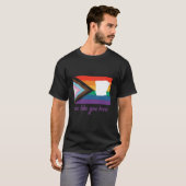 Arkansas- We Like You Here- Progress Pride Flag T-shirt (Voorkant volledig)