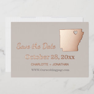 Arkansas Wedding Save the Date Roos Gold Folie Uitnodiging