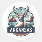 Arkansas, witstaarthert, ronde sticker (Voorkant)