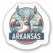 Arkansas, witstaarthert, sticker (Voorkant)