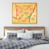ArkansasPanoramic MapArkansas Canvas Afdruk (Insitu (Slaapkamer))