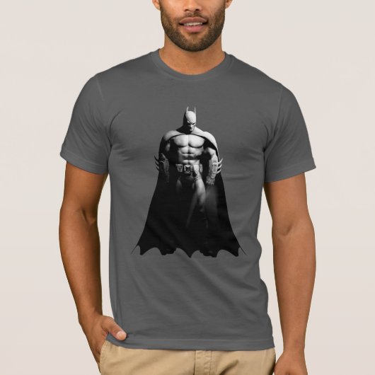 Arkham City | Batman Black en White Wide Pose T-shirt (Voorkant)
