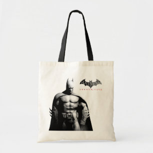 Arkham City   Batman Black en White Wide Pose Tote Bag