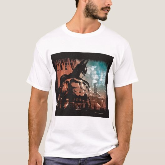 Arkham City Batman gemengde media T-shirt (Voorkant)