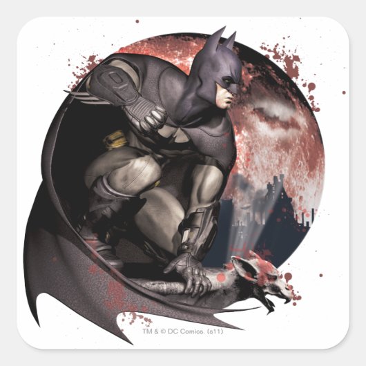 Arkham City Batman Moon Vierkante Sticker (Voorkant)