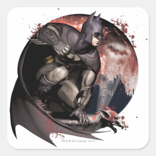 Arkham City Batman Moon Vierkante Sticker