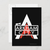 Arkham City Logo White Briefkaart (Voorkant / Achterkant)