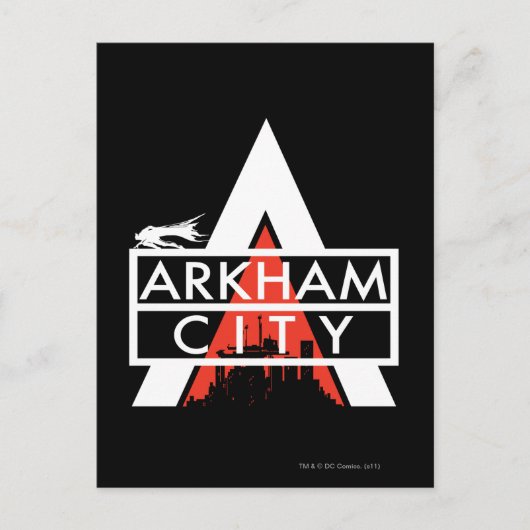 Arkham City Logo White Briefkaart (Voorkant)