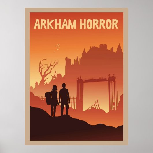 Arkham Horror Board Game Minimalist Travel Style Poster (Voorkant)